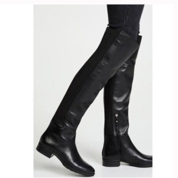 Sam Edelman Womens Black Leather Pam Over The Knee Boots Size 5.5 - Picture 1 of 6